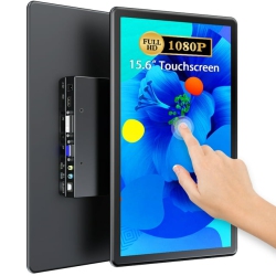 UPERFECT Portable Comouter Monitor Touchscreen W/ HDMI VGA Dvi Industrial Input, 15.6" HDr 1080P Ips Display for Pi Tv Box Ps4 Laptop Mac Industrial