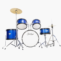 STARQUEST Sq-Ds-Jr5-Mbl Junior 5-Piece Drum Set – Premium Metallic Finish \w Bass, Snare, Tom And Crash Cymbal – Perfect for Junior Drummers