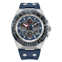 CITIZEN Mens Promaster Sikorsky Special Edition Eco-Drive Watch 46MM Silver-Tone Stainless Steel Case Rubber Strap With Dial (Jy8156-00L) In Blue