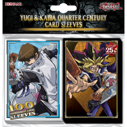 KONAMI Japanese Small Size Card Sleeves: Yugi & Kaiba Quarter Century (62MM X 89Mm) 100 Sleeves Per Pack