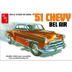ALUMINUM MODEL TOYS (Amt) '51 Chevy Bel Air "build Stock Or Drag" (Amt862) 1:25 Scale Car Plastic Model Kit