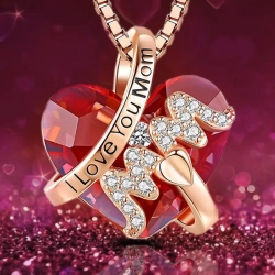 GENER Make Her Mother's Day Shine: Gift The Perfect Blend Of Elegance And Sentimentality With Our Creative Heart Rhinestone Pendant Necklace