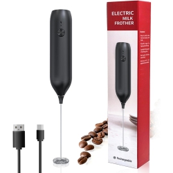NONE Handheld Milk Coffee Frother, USB-Rechargeable Hand Frother, Adjustable Handheld Milk Frother for Hot Chocolate, Cappuccinos, Milkshakes, Egg Mix