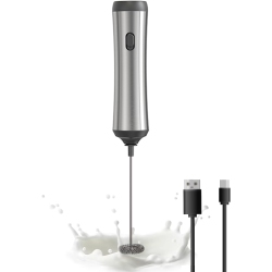 NONE Handheld Milk Coffee Frother, USB-Rechargeable Hand Frother, Adjustable Handheld Milk Frother for Hot Chocolate, Cappuccinos, Milkshakes, Egg Mix