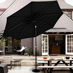 YARDLAB 9Ft Market Patio Umbrella With 30° Tilt, Centred Umbrellas Outdoor Market Parasol Sun Shelter Table Umbrella Deck Umbrella With 8 Ribs -