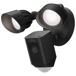 RING - Floodlight Cam Wired Plus Outdoor 1080P HD Ip Camera - In Black