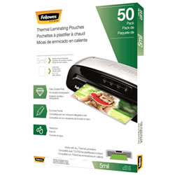 Fellowes 9"x11.5" Thermal Laminating Pouches - 5 mil - 50 Pack