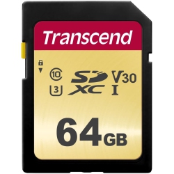 TRANSCEND Ts64Gsdc500S 64GB Uhs-I U3 Sd Memory Card Mlc