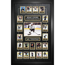 Frameworth Pittsburgh Penguins: Sidney Crosby Framed Photo w/ Hockey Card Collage & Piece of Net from 2005-2006 Season