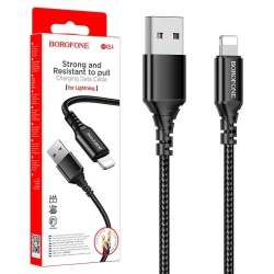 BOROFONE (Bx54) 1M Braided USB Lightning Nylon Cable Cord Charger for Apple Iphone 14 13 12 11 Pro Xs Max X Xs Xr 7 8 6 6S Plus Ipad Ipod