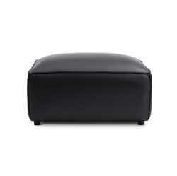 VALENCIA Nathan Full Aniline Nappa 11000 Top-Grain Leather Ottoman In Black