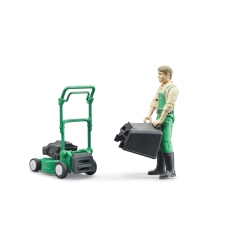 BRUDER Gardener With Lawn Mower And Equipment Bworld