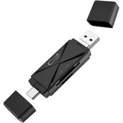 NIERBO Sd Card Reader [USB2.0 / Type C/micro USB / 3-In-1] Card Reader Otg USB Sd USB Type C Memory Card Reader - Compatible \w Micro Sd, Micro Sdhc