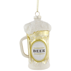 NORTHLIGHT 4.5" Frosty Beer Mug Glass Christmas Ornament