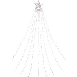 NORTHLIGHT Led Lighted Waterfall Tree Outdoor Multi-Function Christmas Decoration - 12.5&#x27; - Color-Changing Lights