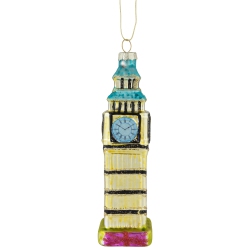 NORTHLIGHT 5.5" Golden Big Ben Glittered Glass Christmas Hanging Ornament