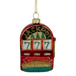 NORTHLIGHT 3.25" Lucky 7's Jackpot Slots Glass Christmas Ornament