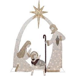 NORTHLIGHT 41" Led Lighted Holy Family Nativity Scene Outdoor Christmas Decoration