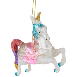 NORTHLIGHT 4.25" Pastel Unicorn Glass Christmas Ornament