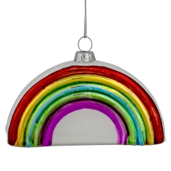 NORTHLIGHT 4" Shiny Arched Rainbow Hanging Glass Christmas Ornament