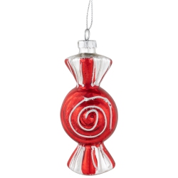 NORTHLIGHT 4" Peppermint Candy Glass Christmas Ornament