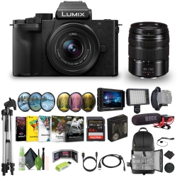 PANASONIC Lumix G100D 4K Mirrorless Camera 12-32MM + G Vario 45-150Mm, Vlogging Bundle