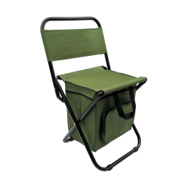 HLD Foldable Camping Chair \w Cooler Bag, Lightweight Fishing Chair \w Backrest Stool And Handle for Camping, Fishing, Hunting, Hiking, Outdoor