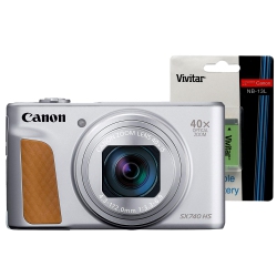CANON Powershot Sx740 Bluetooth Digital Camera With Replacement Battery In Silver