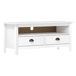 VIDAXL Tv Cabinet Hill 110X40X47 Cm Solid Pine Wood In White
