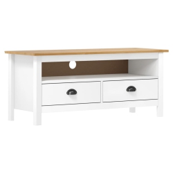 VIDAXL Tv Cabinet Hill 110X40X47 Cm Solid Pine Wood In White