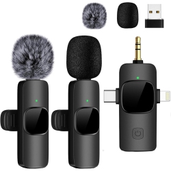 HLD Wireless Lavalier Microphone for Iphone Android Camera – Cordless Lapel Mics for Video Recording, Live Streaming, Youtube, Tiktok, Vlog, Interview