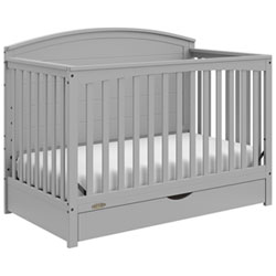 Graco Bellwood 5-in-1 Convertible Crib with Drawer - Pebble Grey