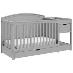 Graco Bellwood 5-in-1 Convertible Crib & Changing Table with Drawer - Pebble Grey
