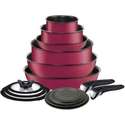 T-FAL Ingenio Nonstick Cookware Set 14 Piece Induction Oven Broiler Safe 500F Cookware, Pots And Pans, Oven, Broil, Dishwasher Safe In Pink