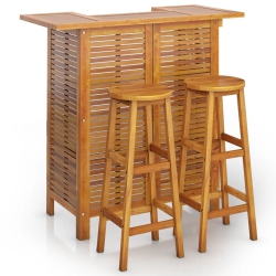 VIDAXL 3 Piece Garden Bar Set Solid Wood Acacia