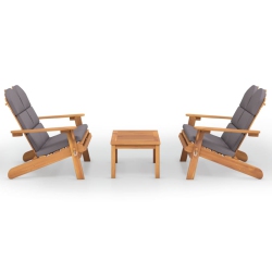 VIDAXL 3 Piece Adirondack Garden Lounge Set Solid Wood Acacia