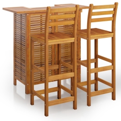 VIDAXL 3 Piece Garden Bar Set Solid Wood Acacia