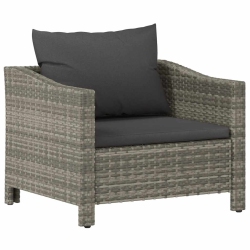 VIDAXL Garden Armchair With Cushion Poly Rattan In Grey