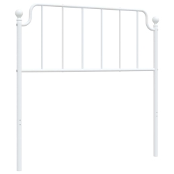 VIDAXL Metal Headboard Twin/twin Xl 40.2" High, Powder-Coated Steel Headboard Only In White