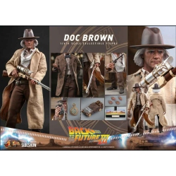 HOT TOYS Back to The Future Part Iii 12 Inch Action Figure 1/6 Scale - Cowboy Doc 909370 In Brown