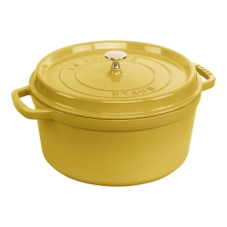 STAUB La Cocotte 6.75 L Cast Iron Round Cocotte, Citron