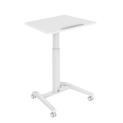 UPLITE Tiltable Mobile Gas Spring Laptop Sit Stand Desk Rolling Cart Computer Standing Workstation With Locked Casters