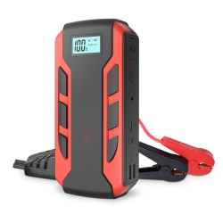 ALPHA DIGITAL Portable Car Jump Starter, 800A Peak 10, 000Mah (6.0L Gas/ 3.0L Diesel), Power Bank, Led Flashlight – In Black/red