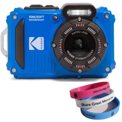 KODAK Pixpro Wpz2 Rugged Waterproof Shockproof Dustproof Wifi Digital Camera (Blue) 16Mp 4X Optical Zoom 1080P Full HD Video Vlogging Camera 2.7
