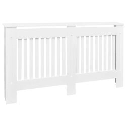 VIDAXL Radiator Cover With Top Storage Shelf, Heater Cover, Mdf, 59.8"x7.5"x32.1" In White