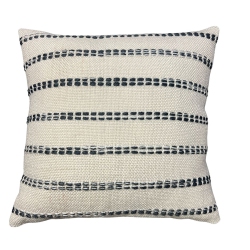 CORRIVEAU F. International - Natural Stripe Cushion, Indoor/outdoor, 18" X 18
