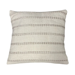 CORRIVEAU F. International - Natural Stripe Cushion, Indoor/outdoor, 18" X 18