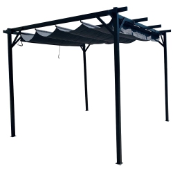 CORRIVEAU F. International - Pergola San Luis 10'x10' With Retractable Roof In Black