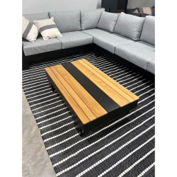 CORRIVEAU F. International - Graphite Striped Rug, Indoor/outdoor, 8' X 10'