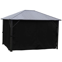 CORRIVEAU F. International - Curtain for Gazebo 12' X 16', Water Resistant In Black